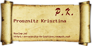 Prosznitz Krisztina névjegykártya