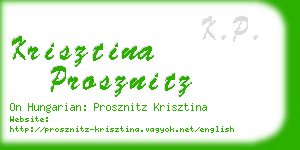 krisztina prosznitz business card